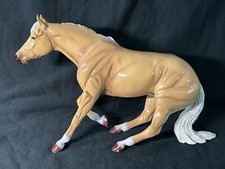 RARE- Black Horse Ranch Reining Quarter Horse Palomino by Karen Grimm With Box