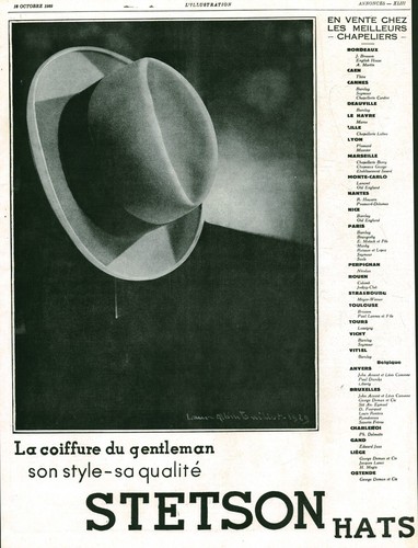 Publicité ancienne chapeau
