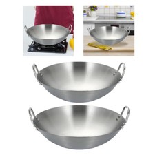 Wok multifonction en acier inoxydable à fond plat pour friture électrique