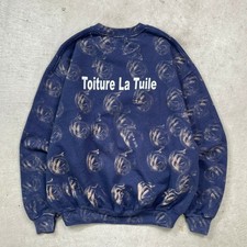 Euro Toiture La Tuile Full Pattern Sweatshirt Men's Large Equivalent Used CAVE-0