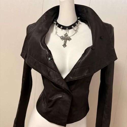 Veste motard courte cuir - courte, en