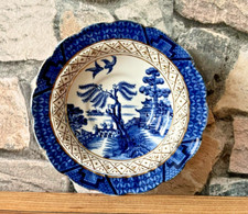 SUPERBE Cendrier, Vide-poche Vintage en Céramique Real Old Willow Booths England