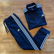 adidas Essentials Tricot 3-Stripes Tracksuit 2 Piece Set Blue Men Multiple Sizes