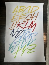 2001 FUTURA 2000 x MoWax Alphabet Print Signed Graffiti Art Seen Kaws Haring