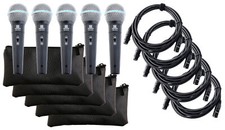 5x Set De Microphone DJ PA Professionnel Live Chant Cable Connecteur XLR Poches