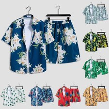 Combinaison chemise et short homme tendance imprimé floral parfait pour la plag
