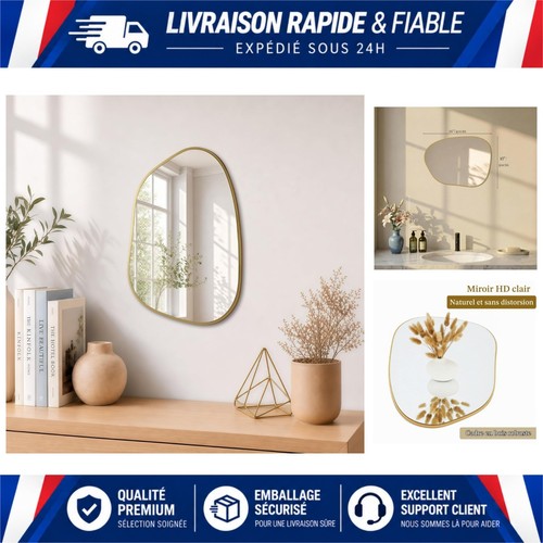 Miroir mural doré