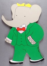 Babar - silhouette wood trousselier 2 sides to hang