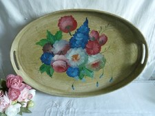 Ancien plateau ovale bois