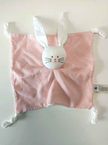 Doudou plat carré lapin blanc - doudou,