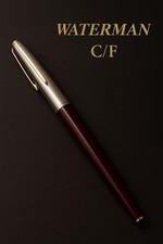 Rare Waterman C/F Fountain Pen 18K Nib Bordeaux Silver