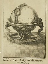 GLOBE CELESTE Machine GRAVURE Ertinger SCIENCES Geographie XVIII° 