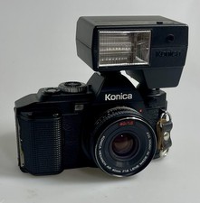 Konica FS-1 + HEXANON AR 28mm F3.5 SLR 35mm Film Camera W/Flash