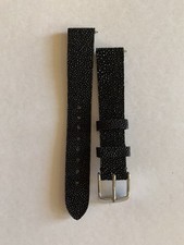 Michele 16mm Genuine Black Galuchat  Leather Watch Strap MS16AN20001