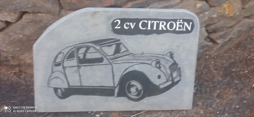 Citroën 2cv gravée - 2cv,gravée, dans