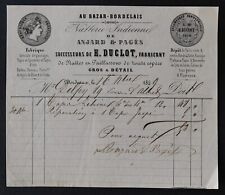Invoice BORDEAUX 1859 hammock carpet China India DUCLOT ANJARD Pagès illustrated 62