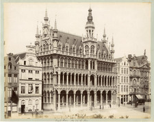 Belgique, Bruxelles, maison du roi  Vintage albumen print  Tirage albuminé  