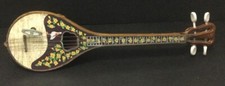 Vintage Greek Bouzouki Mandolin Music Box Carved 11”