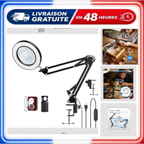 Loupe éclairante led - éclairante, 10x