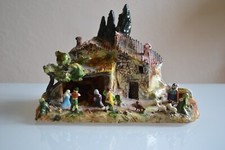 old Provencal nursery miniature electrified ceramic enamel Noel Santon