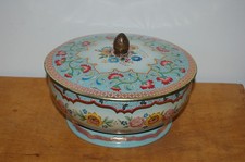 ancienne boîte en tôle lithographiée de confiserie belge années 1950/1960 ,fleur