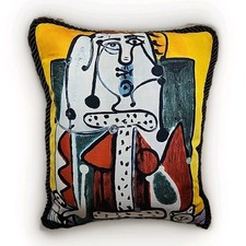 Pablo Picasso Art Throw Pillow Signed Vintage "Femme Dans Un Fauteuil" Mint!