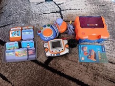 Vtech V. Smile TV Learning System &  Pocket 2x Console Bundle & Games Fast Ship!