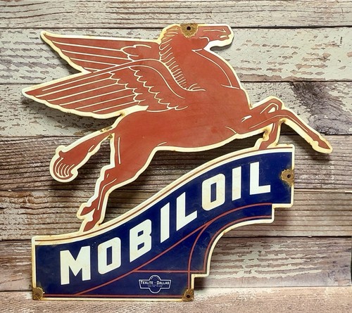 Large vintage mobiloil mobil - mobiloil,