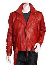 Blouson moto homme rouge