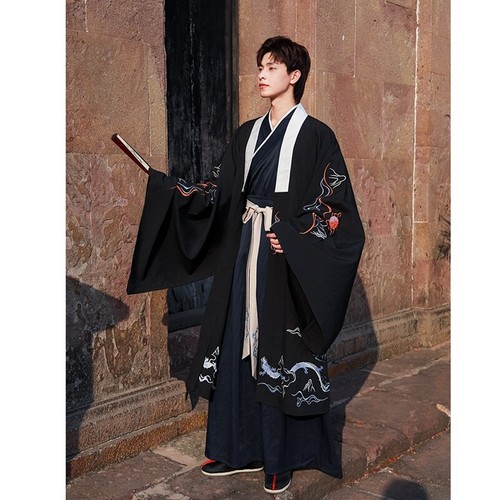 Manteau long hanfu chinois - manteau,