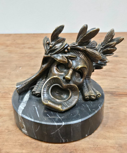 Sculpture statue bronze - , masque