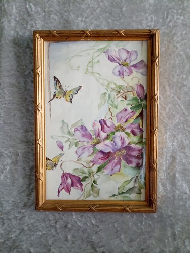 Cadre doré avec aquarelle