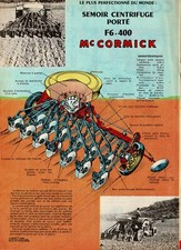1962 DOCUMENT (ref CG 42)  SEMOIR CENTRIFUGE PORTé MC CORMICK F6 400  par TAVARD