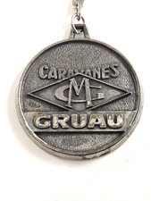 PORTE-CLES - CARAVANES GRUAU - Logo 1960s - Vintage Métal Léger Camping etc.