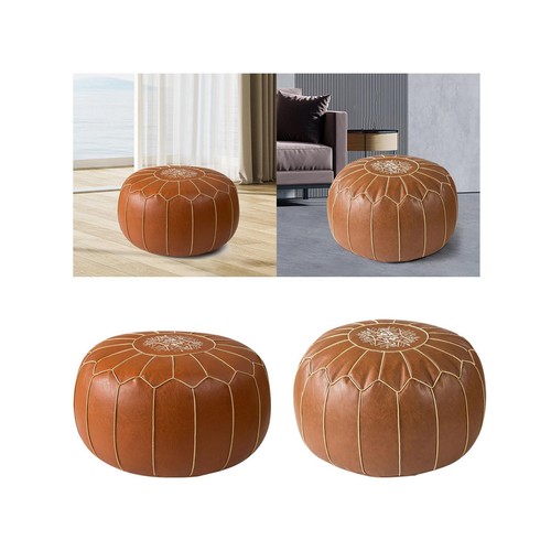 Pouf ottoman bohème cuir - ottoman,