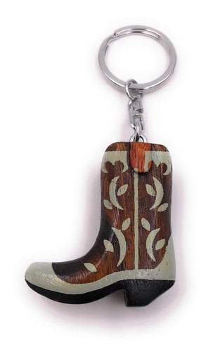 Porte clés bois cowboy - porte-clés,
