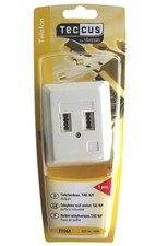 Vivanco Prise Téléphonique À Encastrer 2 Voies TAE-N TAE-F NF Téléphone Fax AB