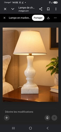 Lampe table marbre blanc - de,
