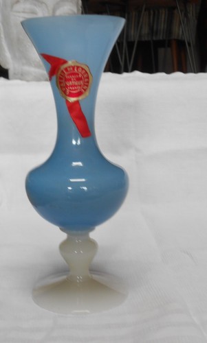 Beau vase opaline bleue - opaline,