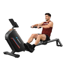 Rameur Maison Magnetique Silencieux 16 Niveaux Rail Musculation Cardio Réglable