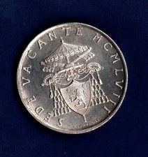 VATICAN 1958 VACANT SEAT LIRE 500 QUALITY UNC