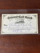 Rare 1872 Concord Rail Road & Branches Company Railway Railroad Pass