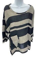 Transparente Black Label Linen Blend OS Top Shirt Blouse Oversized Loose Fit