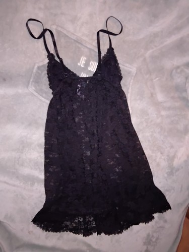 Nuisette dentelle noire m - noire, h&m