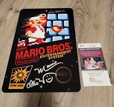 CHARLES MARTINET AUTOGRAPHED SUPER MARIO TIN SIGN SIGNED NINTENDO JSA