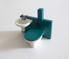 Playmobil construction site - washbasin & toilet green container office 3260
