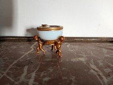 White Opaline, Brass and Bronze Ashtray in Good Condition 
