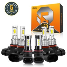 For Chevy Silverado 1500 2500HD 2001-2006 6000K LED Headlight + Fog Light Bulbs