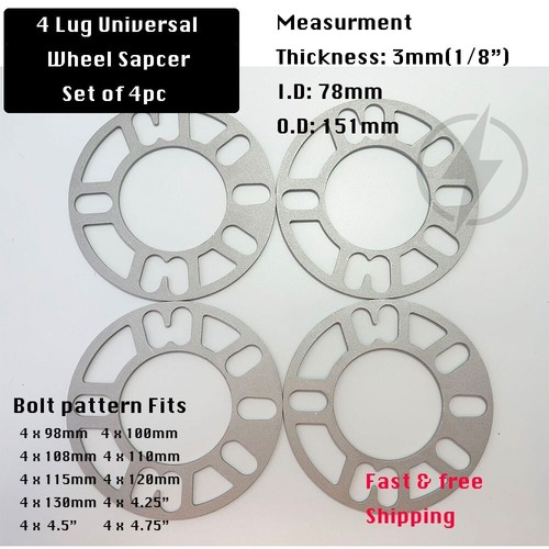 4pc wheel spacers 3mm - wheel,