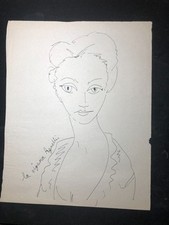 Ink / Ink Drawing, Titled Signora Agnelli (1955) Possible Van Dongen